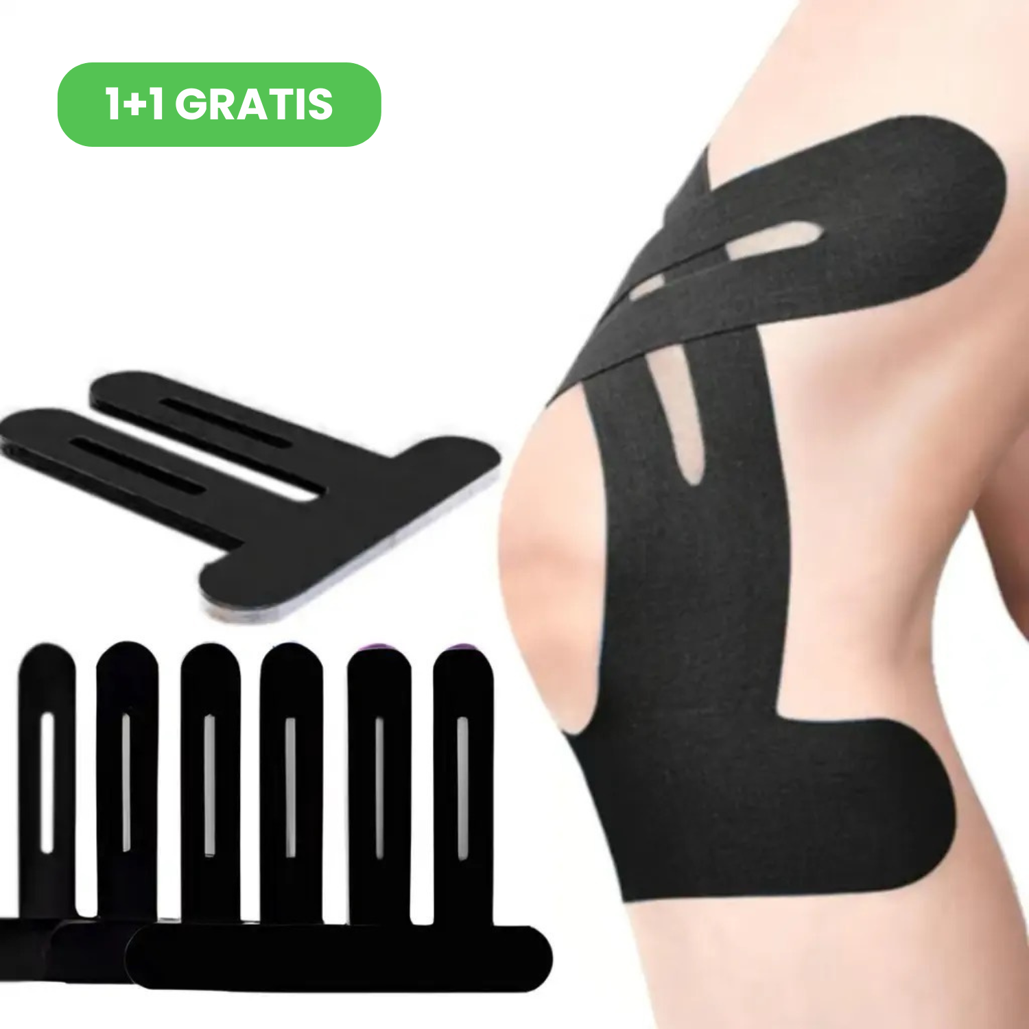 Taping kinesiologic pentru genunchi (10 buc) KINOTAPE 1+1 GRATIS